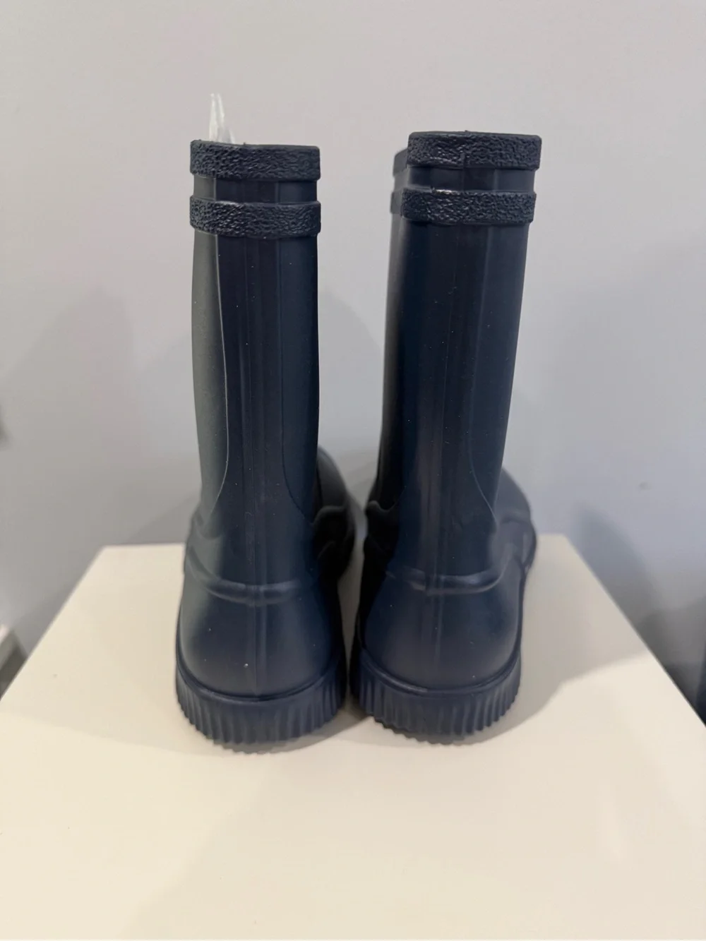 Men's Waterproof Navy Rubber Rain Boots